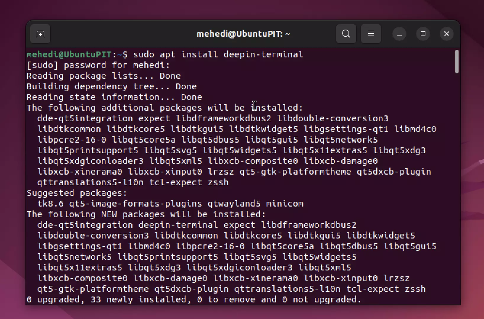 Install Deepin Terminal on Ubuntu Linux