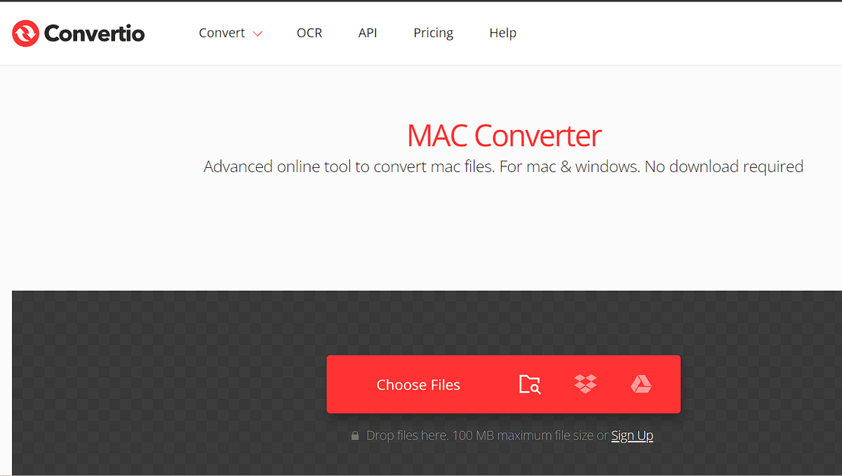 Convertio, file converter for Mac