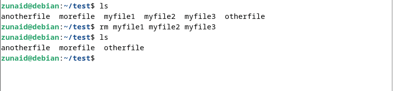 delete multiple files on linux