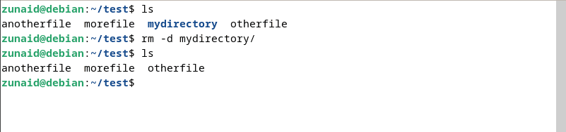 delete directory on Linux