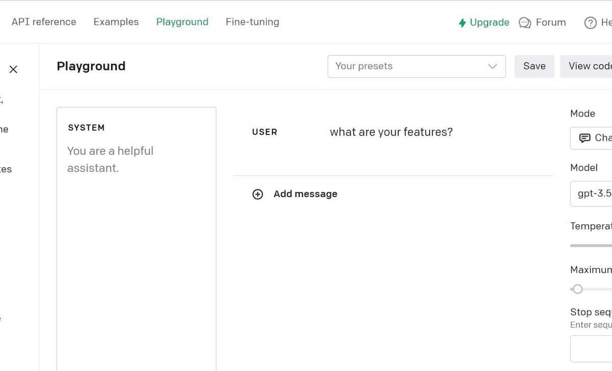 OpenAI GPT Playground