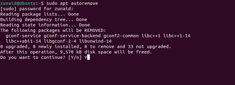 apt autoremove command