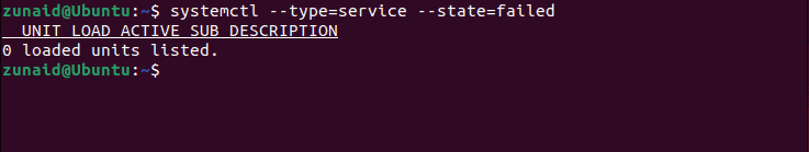 list failed services using systemctl