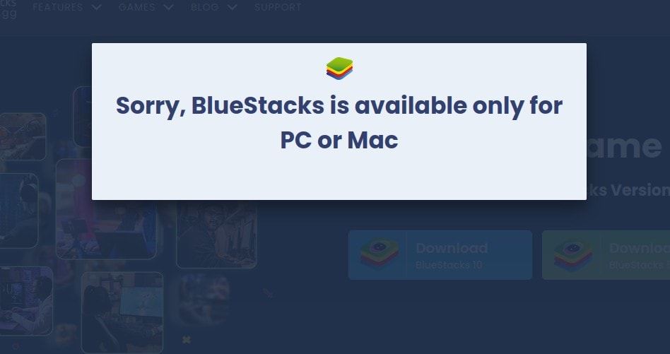 bluestacks download message