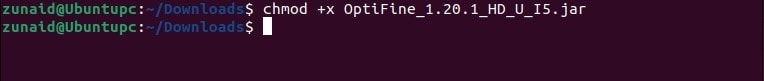 make optifine executable