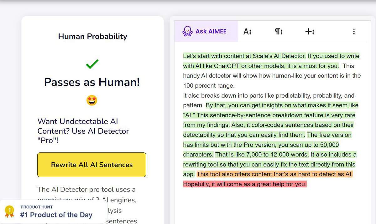 Content at Scale's AI Detector