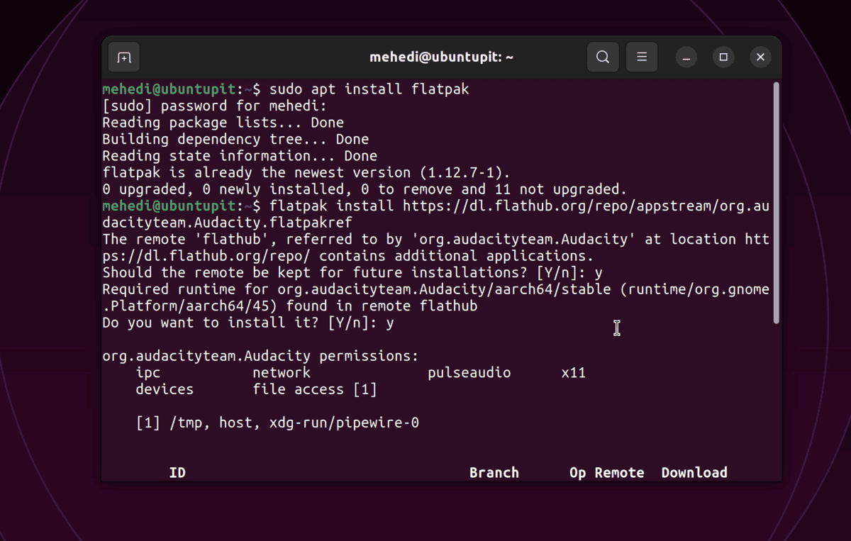 Method 1 - Flatpak Package
