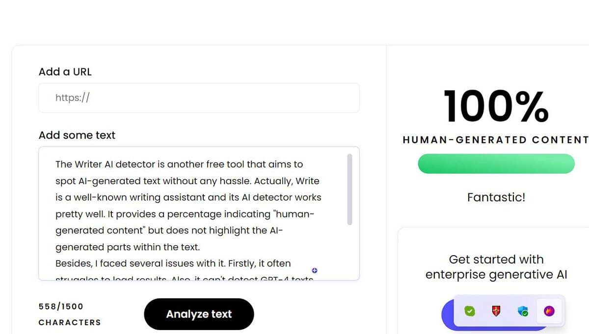 Writer AI detector