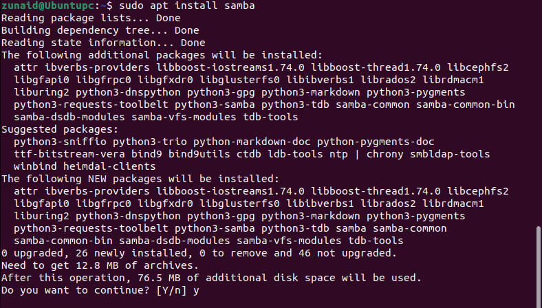 install samba on ubuntu