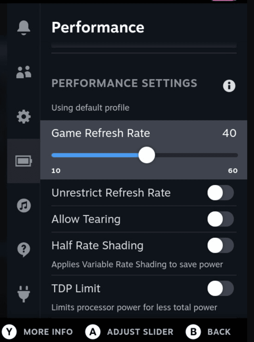 refresh rate and frame limit sliders